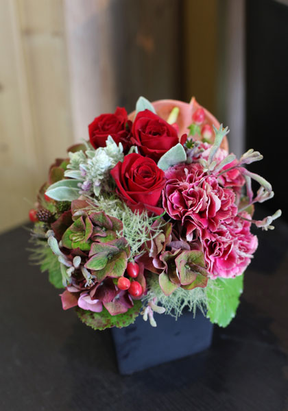 アレンジメント 赤系
