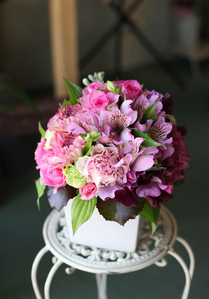 アレンジメント ピンク系