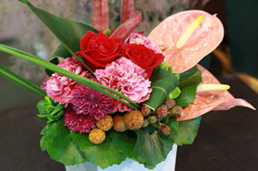 アレンジメント ピンク系