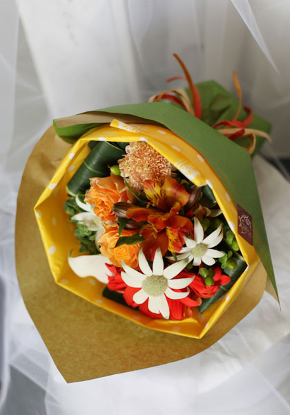 花束(ブーケ風)黄色・オレンジ系